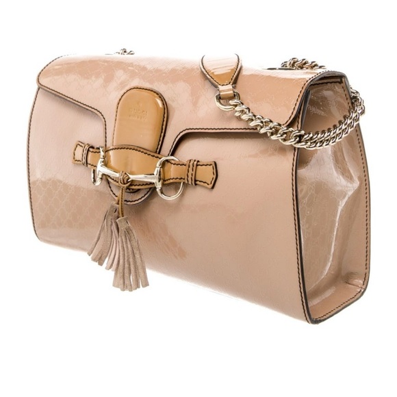 EUC! Gucci Nude Patent Leather Shoulder Bag - Picture 3 of 6